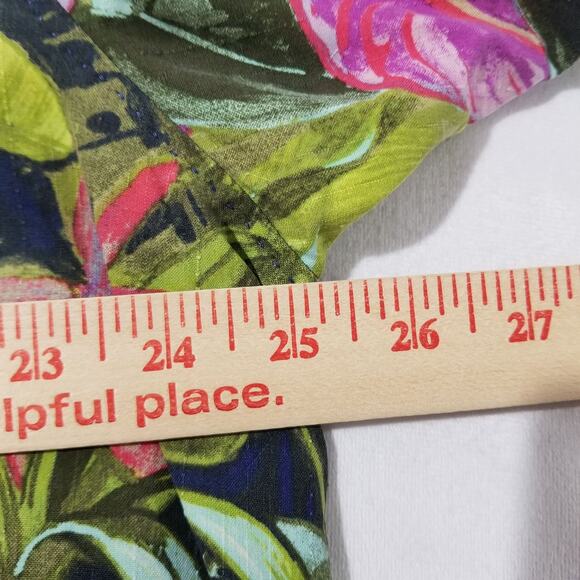 Tommy Bahama Shirt XL Camp Lush Oasis Island Navy Blue 100% Silk Aloha Hawaiin - Picture 9 of 11